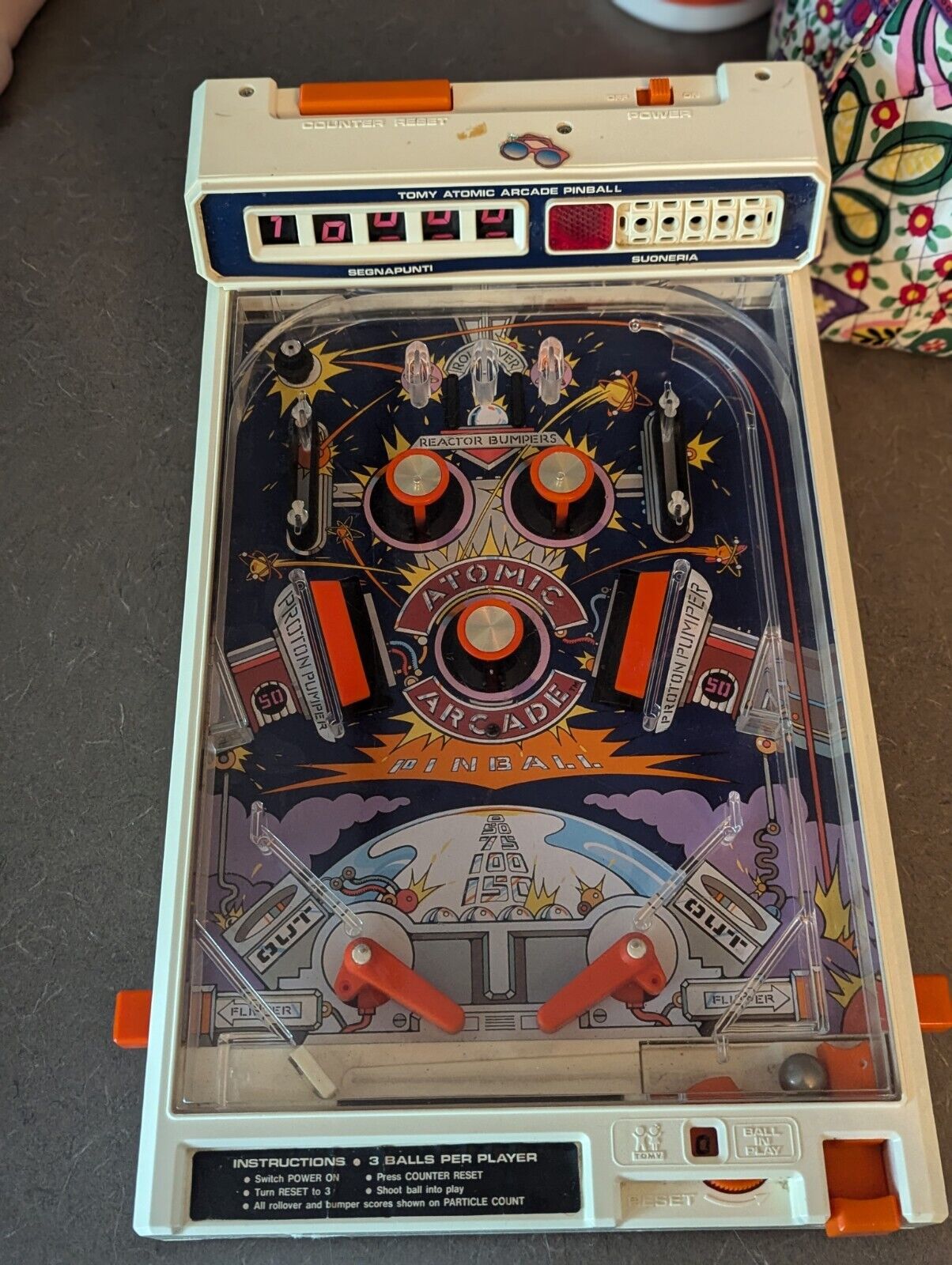 VINTAGE TOMY 1979 ATOMIC ARCADE PINBALL MACHINE ELECTRONIC GAME