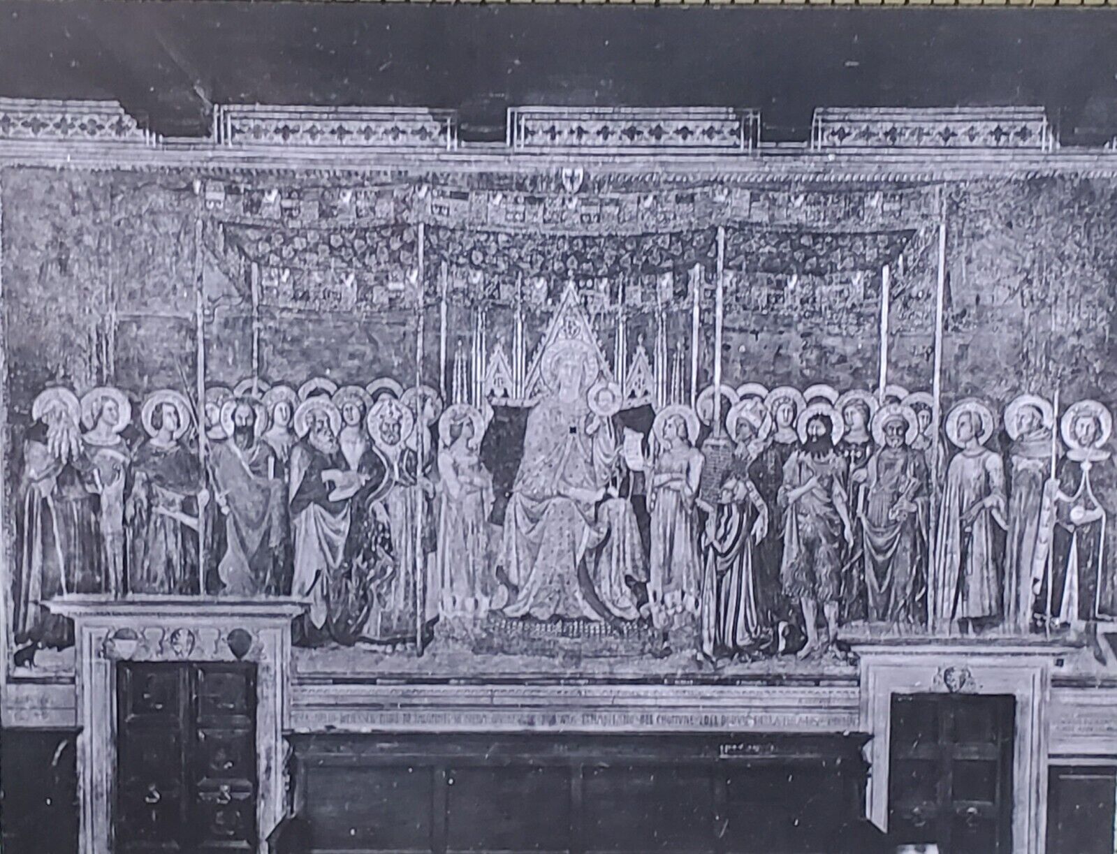 Madonna Enthroned With Saints, Palazzo Publico, Lippo, Magic Lantern Glass Slide