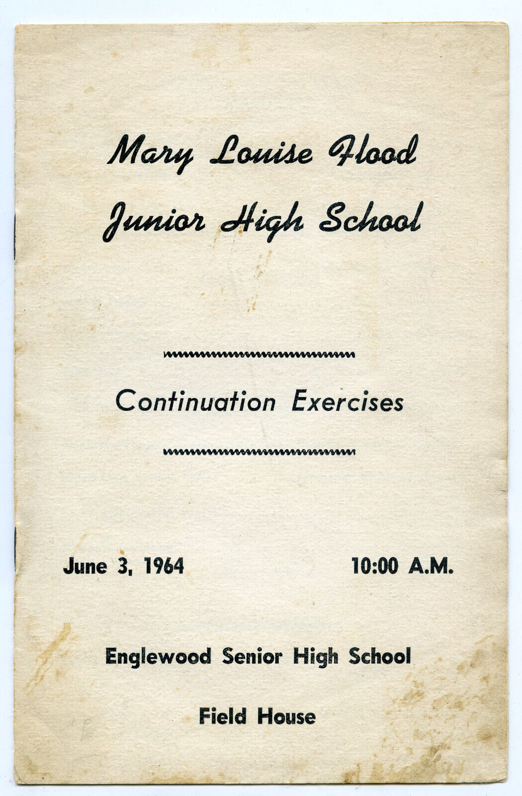1964 Mary Louise Hood Junior High School Englewood Colorado Continuation Booklet