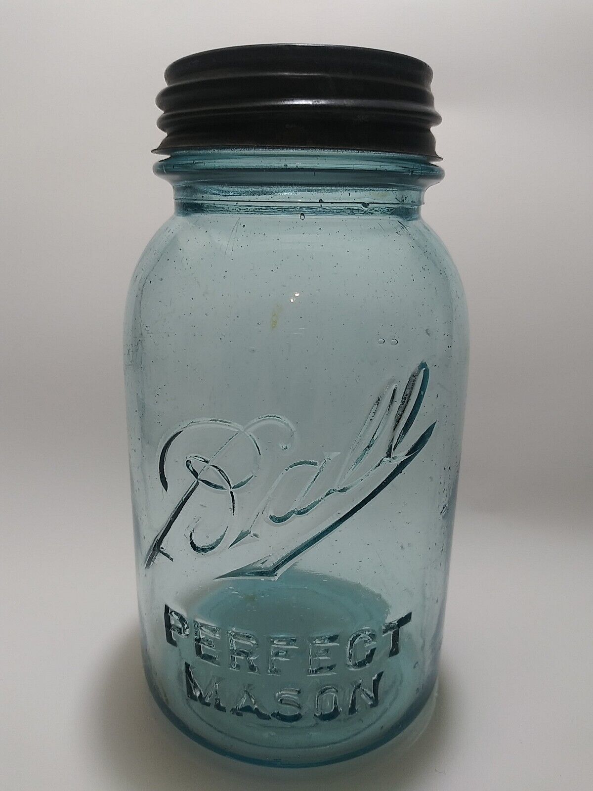 1910-1920\'s Authentic Rare Antique Ball Perfect Mason Jar, 1 Qt/Mold #1/Zinc Lid