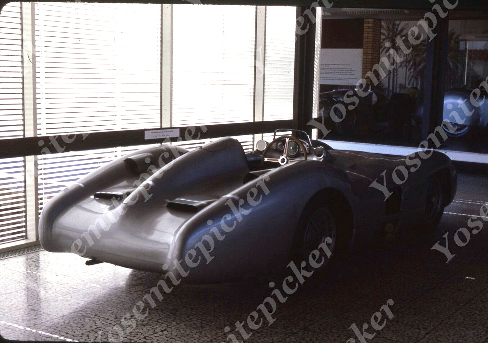 sl59 Original slide 1963 race car showroom 331a