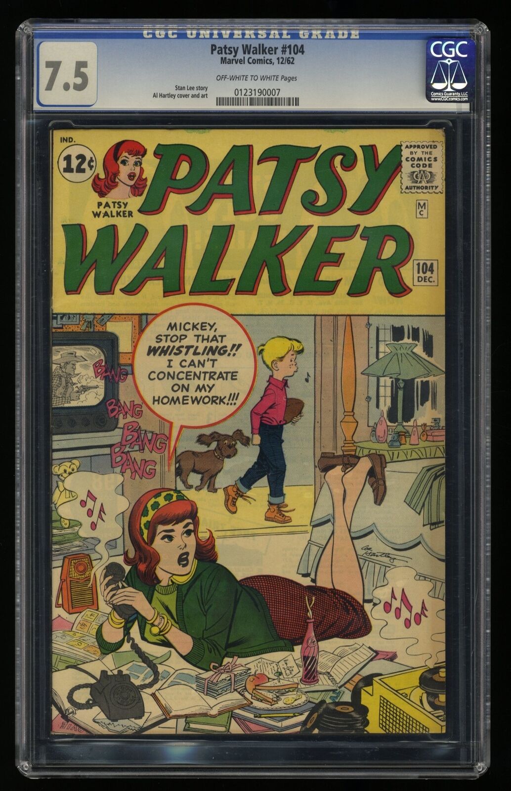 Patsy Walker #104 CGC VF- 7.5 Off White to White Marvel 1962