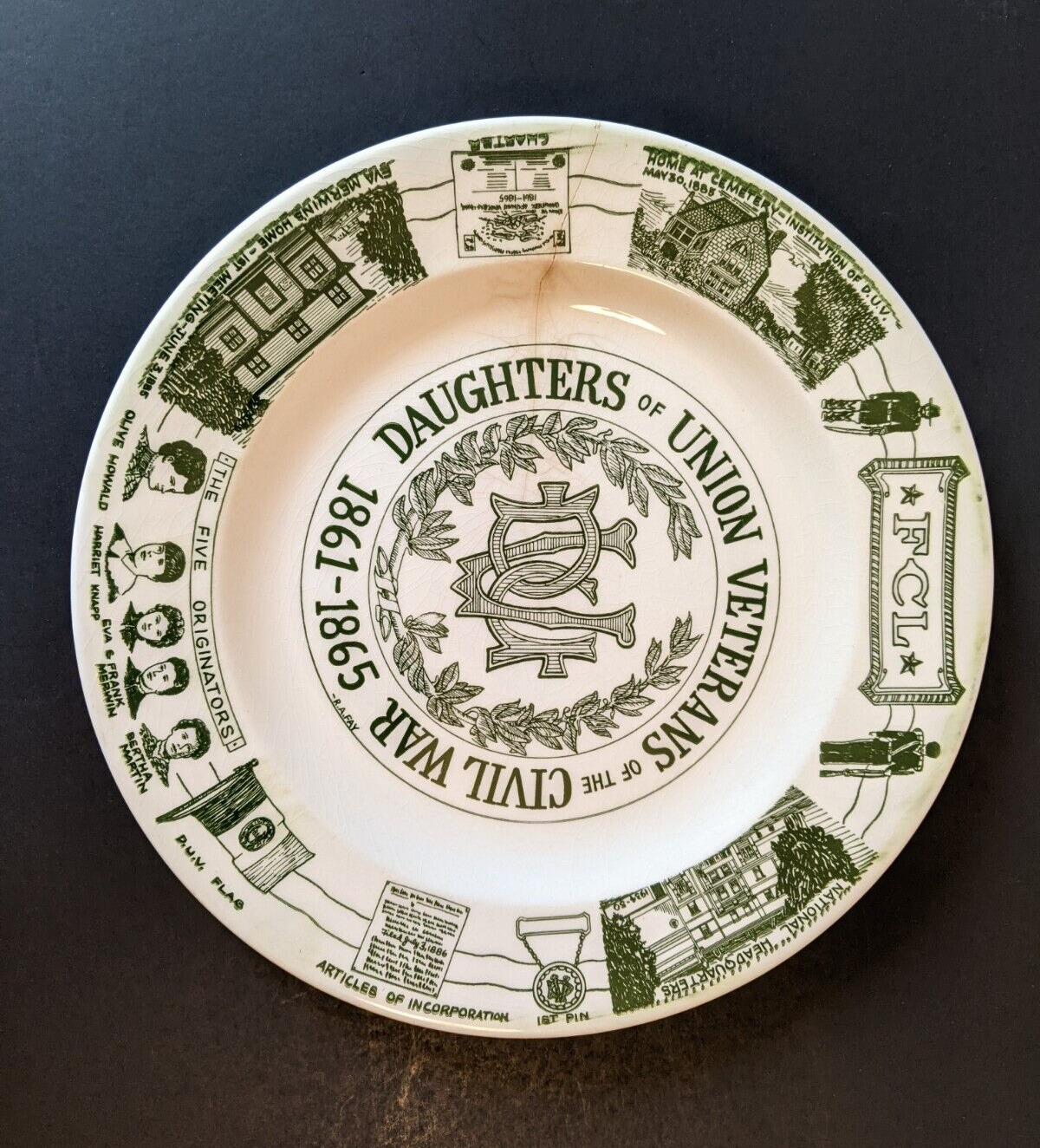 Civil War Centennial 1961 Daughters Veterans Kettlesprings Kilns Plate History