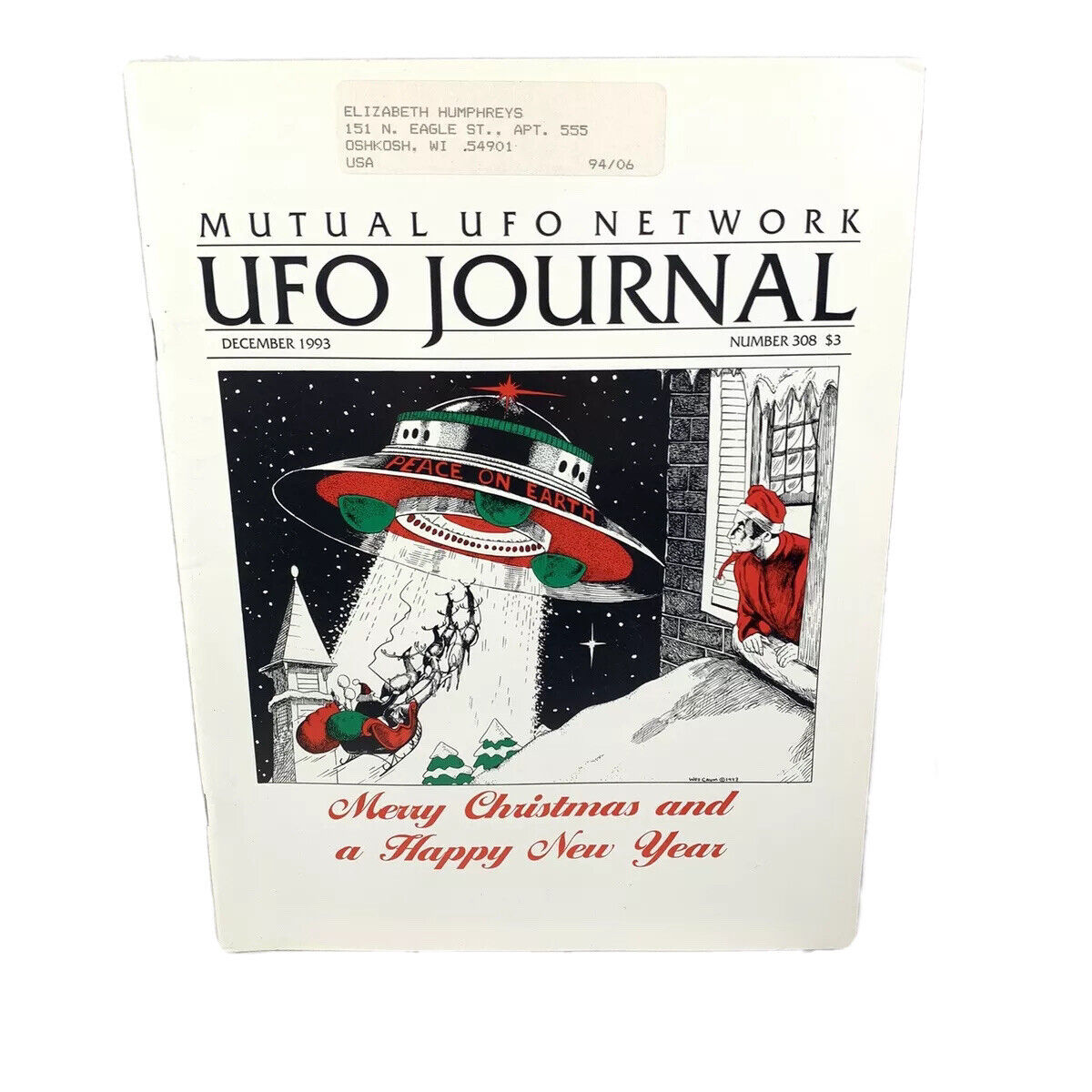 Mutual UFO Network UFO Journal December 1993 Issue Number 308