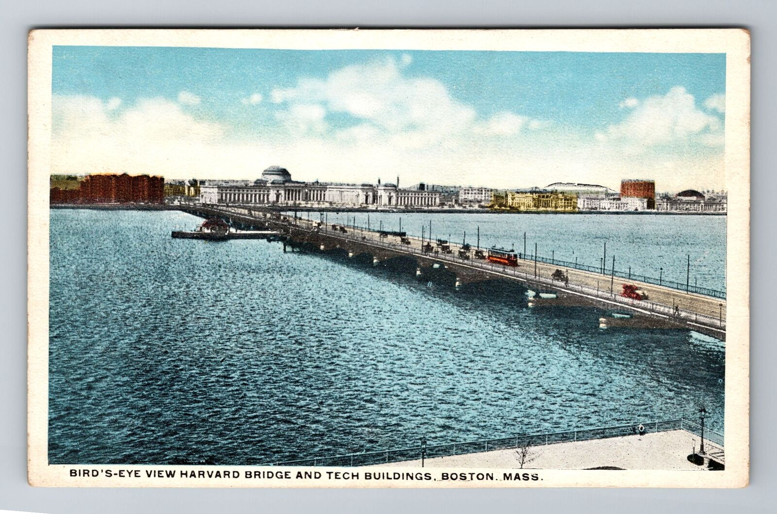 Boston, MA-Massachusetts, Harvard Bridge Tech Buildings , Vintage Postcard