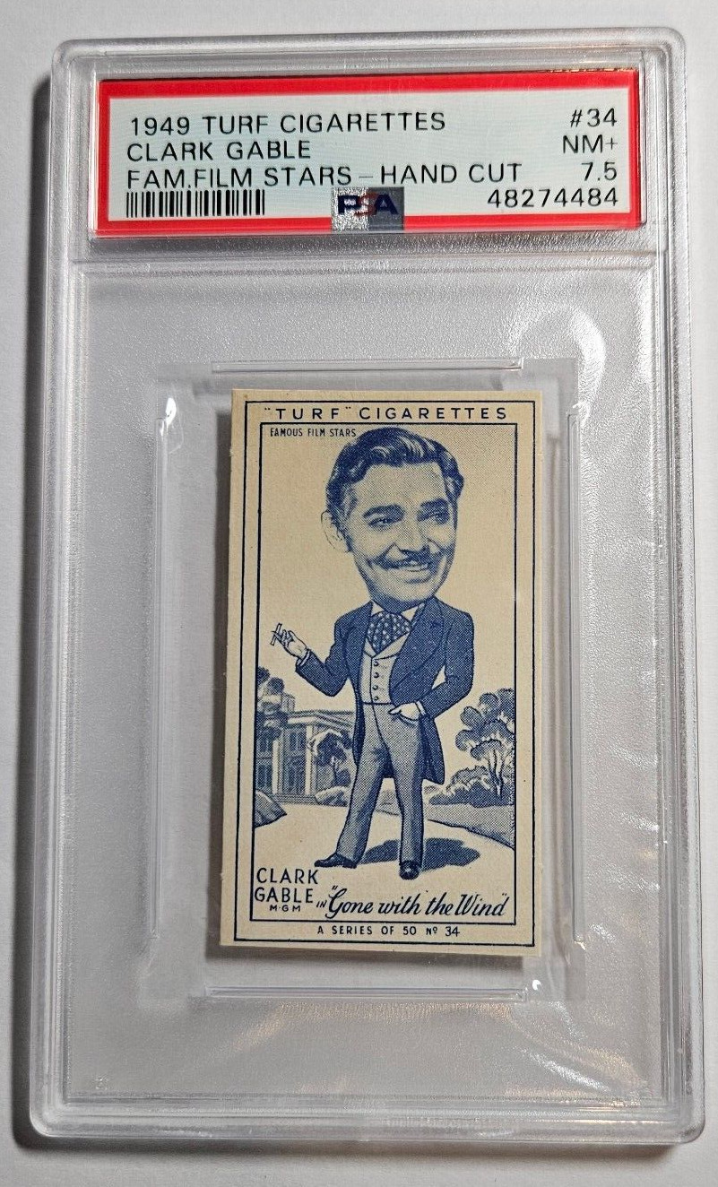 1949 Turf Famous Film Star #34 Clark Gable Gone with the Wind PSA 7.5 NM+