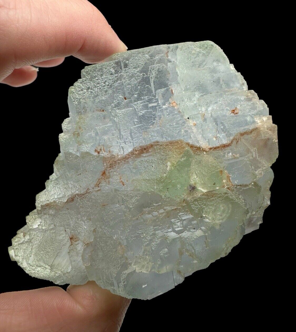 Rare Stepped Blue Green Fluorite Crystals: Clara Mine. Schwarzwald, Germany 🇩🇪