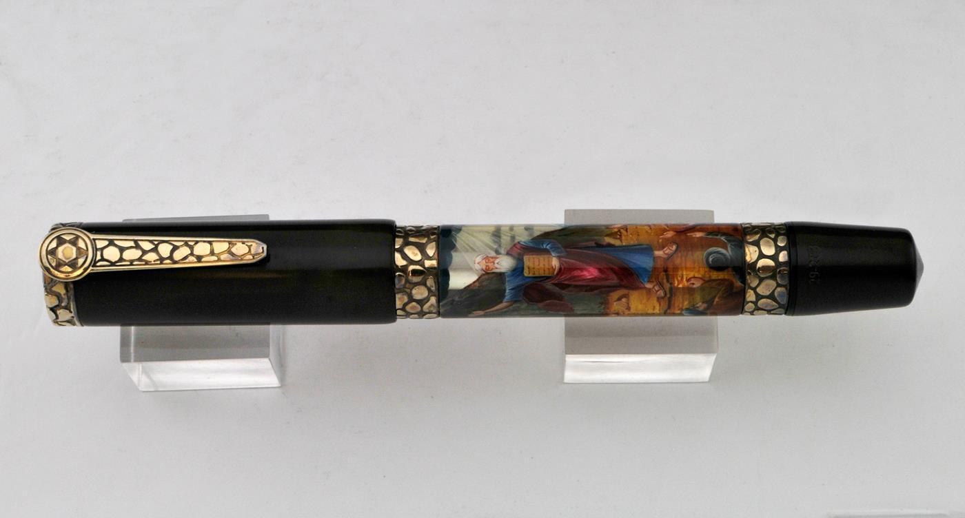 2001 RARE KRONE MOSES LIMITED EDITION FOUNTAIN PEN 18K NIB IN SOLID MARBLE BOX