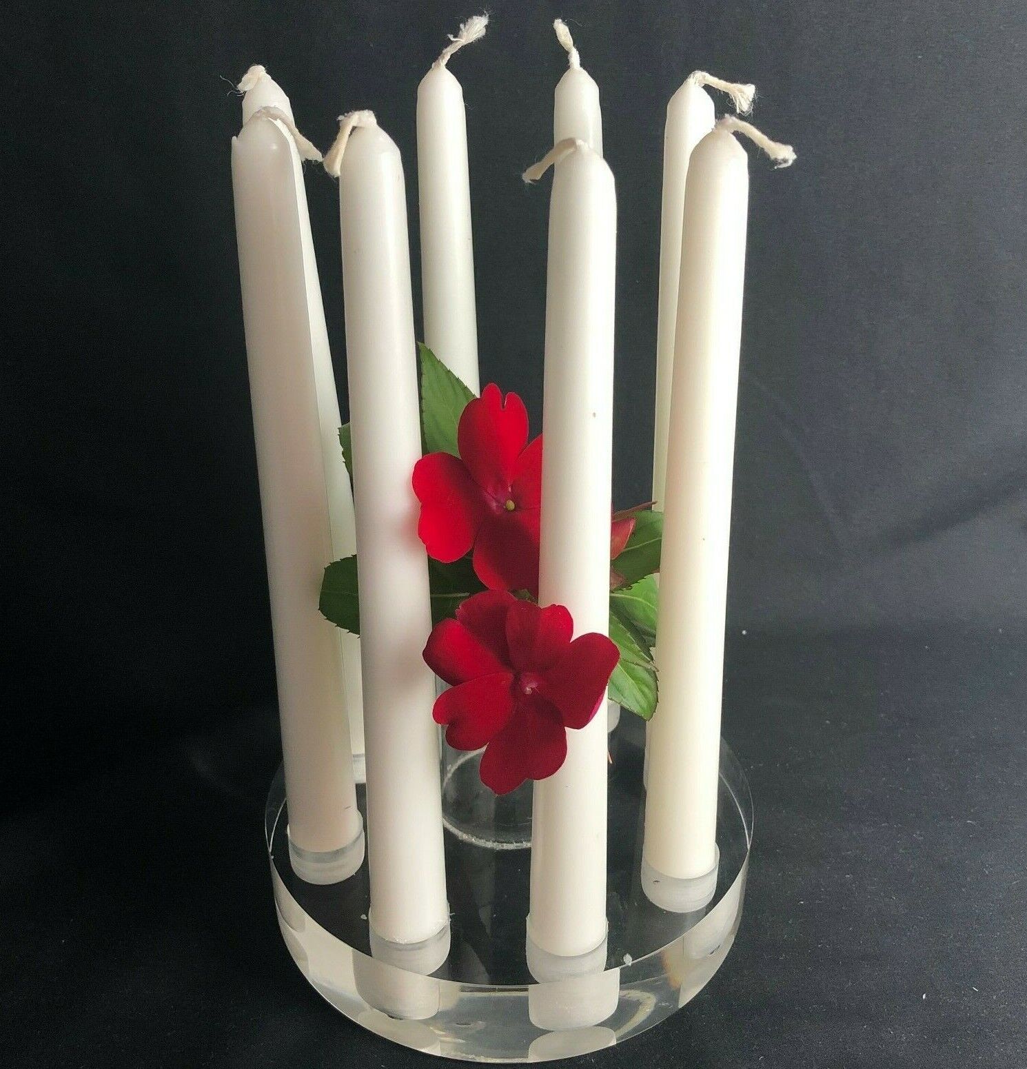 Mid Century Modern Lucite Candle Holder Vase Candlestick Vintage 