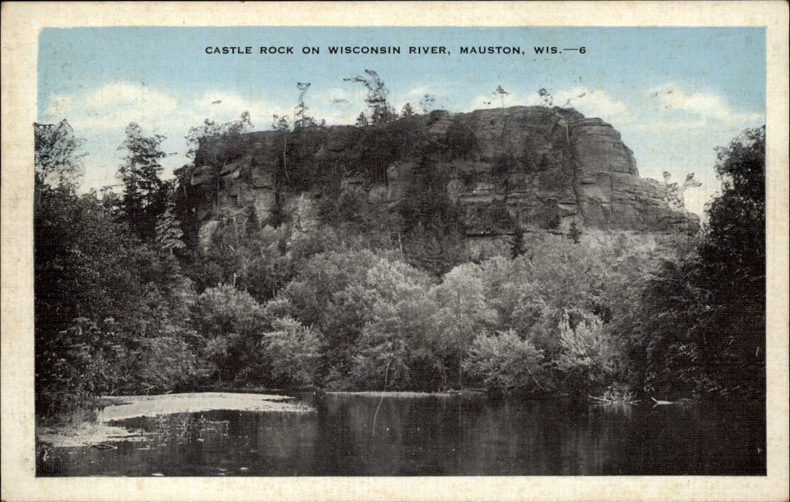 Castle Rock on Wisconsin River ~ Mauston WI ~ 1940 to H. PICKRELL Petersburg IL
