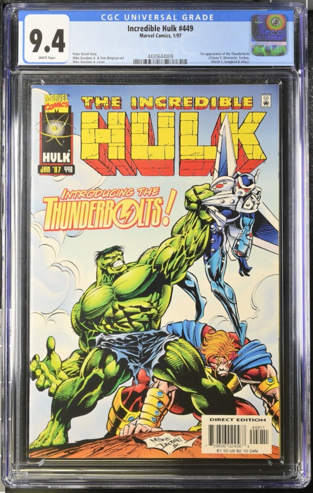 Incredible Hulk #449 CGC 9.4 • 1997 Marvel Comics • 1st Thunderbolts • MCU Movie