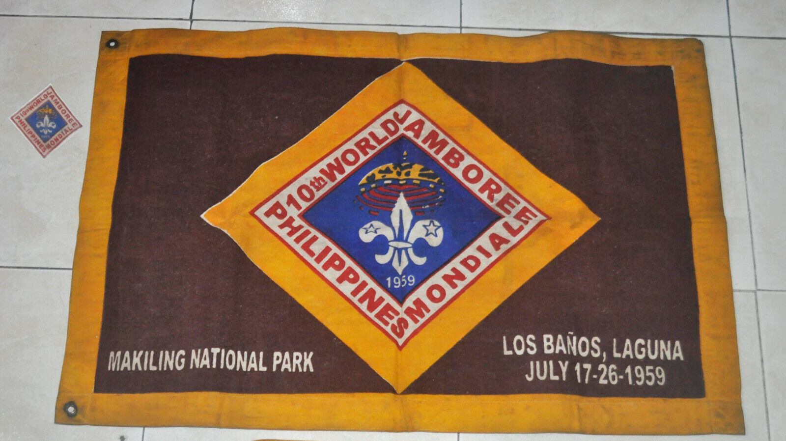 RARE 1959 World Jamboree Philippine Boy Scout Contingent Makiling Large Flag 