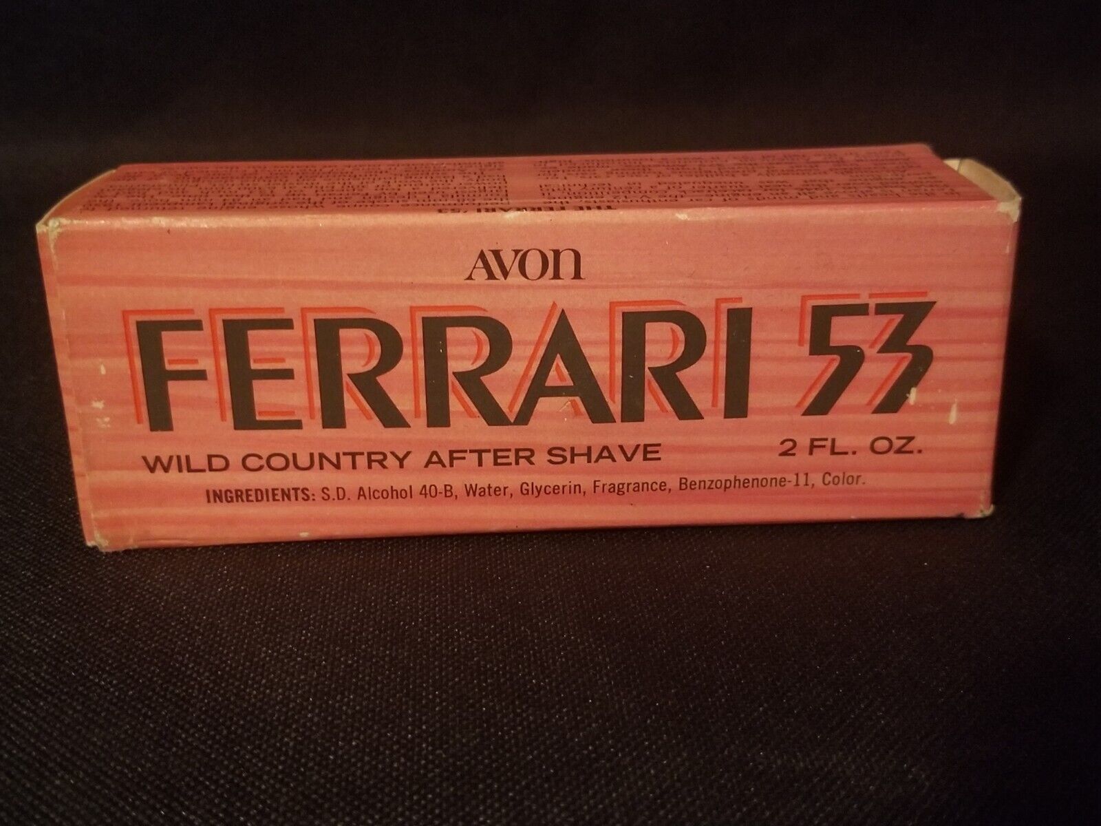 Ferrari 53 AVON Wild Country After Shave (2 fl oz) Vintage Glass Bottle with Box