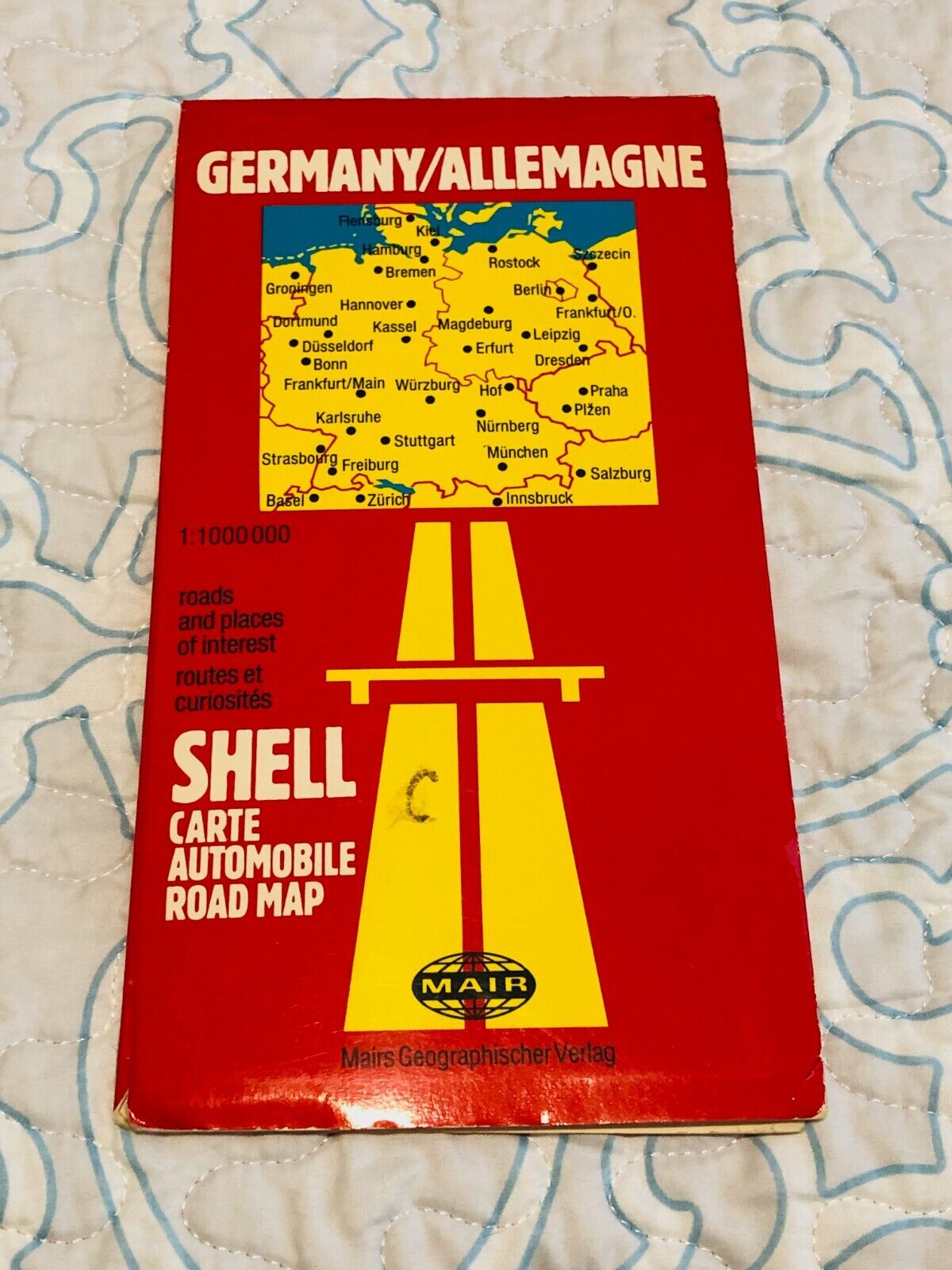 Vintage Germany Shell Automobile Road Map Mair Deutschland
