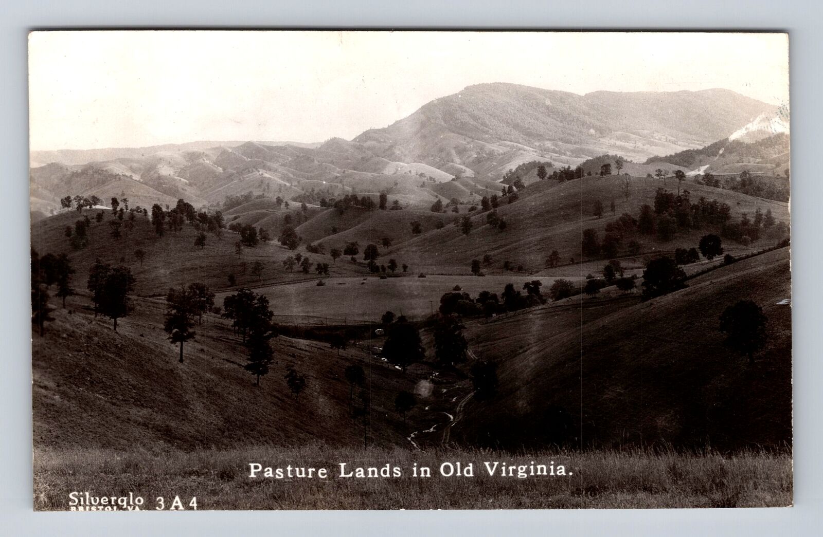 Richland VA-Virginia, RPPC: Pasture Landscape, Real Photo Vintage c1941 Postcard