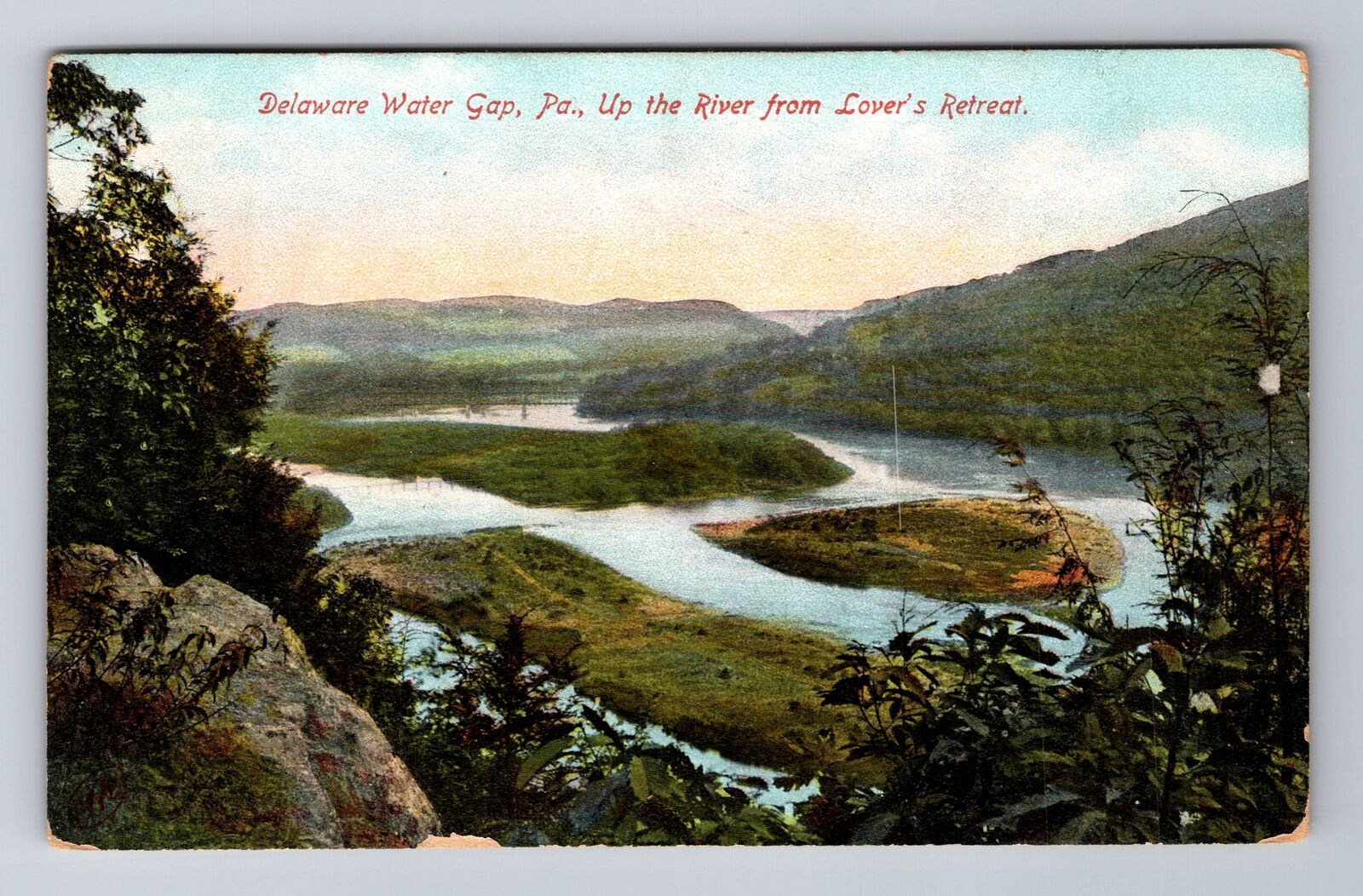 Delaware Water Gap PA-Pennsylvania, River Area, Vintage Souvenir Postcard