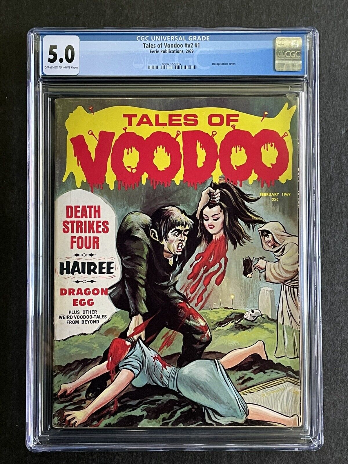 Eerie Publications Tales Of Voodoo CGC 5.0 #v2 #1 Decapitation Issue 2/69 Key