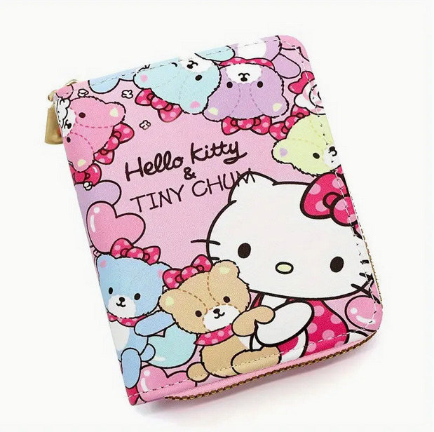 sanrio hello kitty wallet cute teddy bear holding gift idea pink new