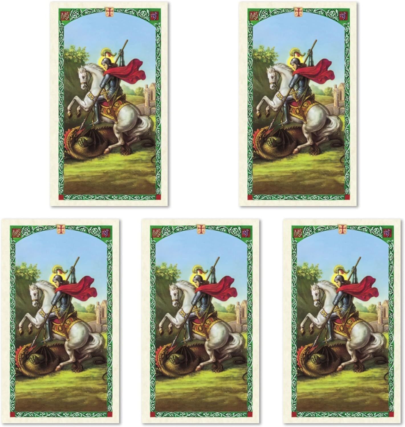 H HOLLY LINES St. George Laminated Prayer Cards Set of 5 Holy Card
