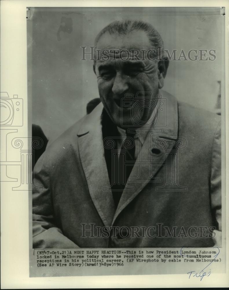 1966 Press Photo President Lyndon Johnson\'s during his Melbourne trip