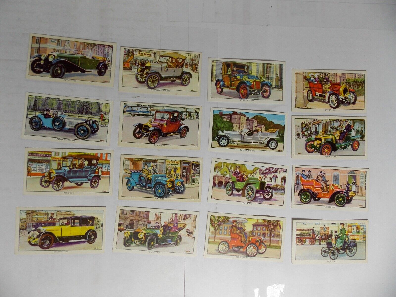 Kelloggs Trade Cards Veteran Motor Cars 1962 Complete set 16