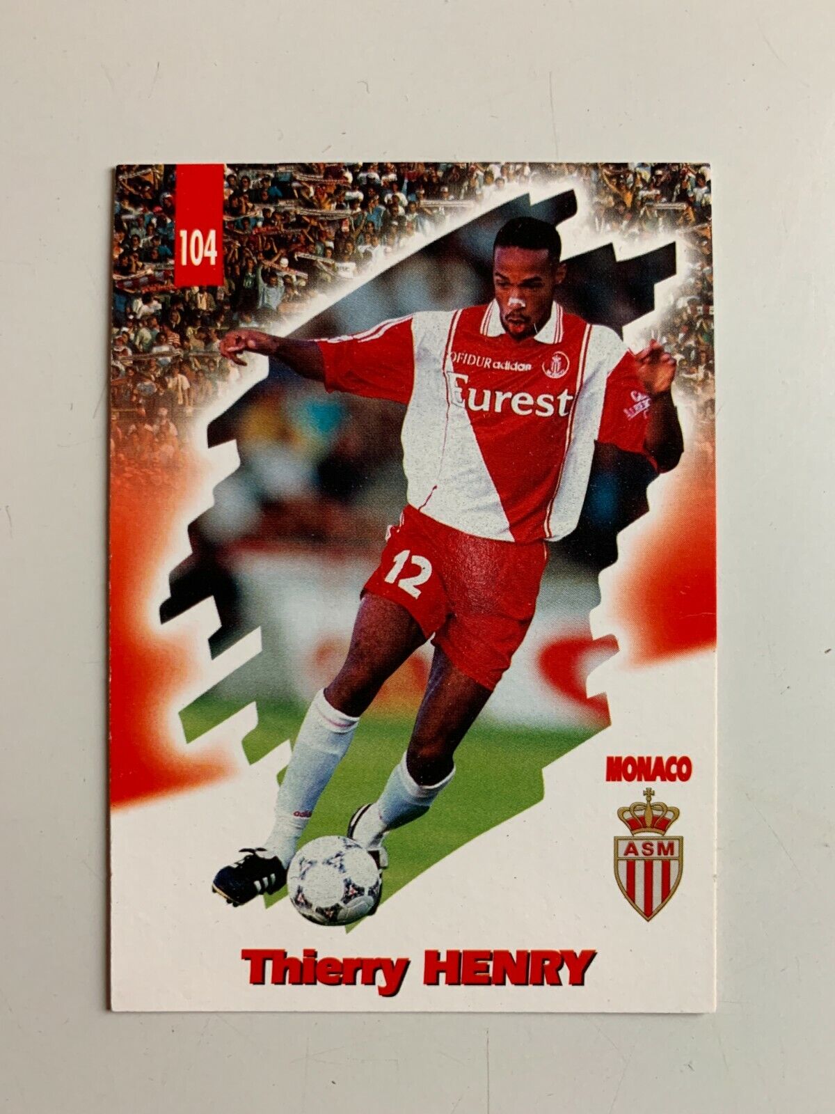 RARE PANINI FOOTBALL CARD CHAMPIONSHIP DE FRANCE 1997-1998 MONACO THIERRY HENRY