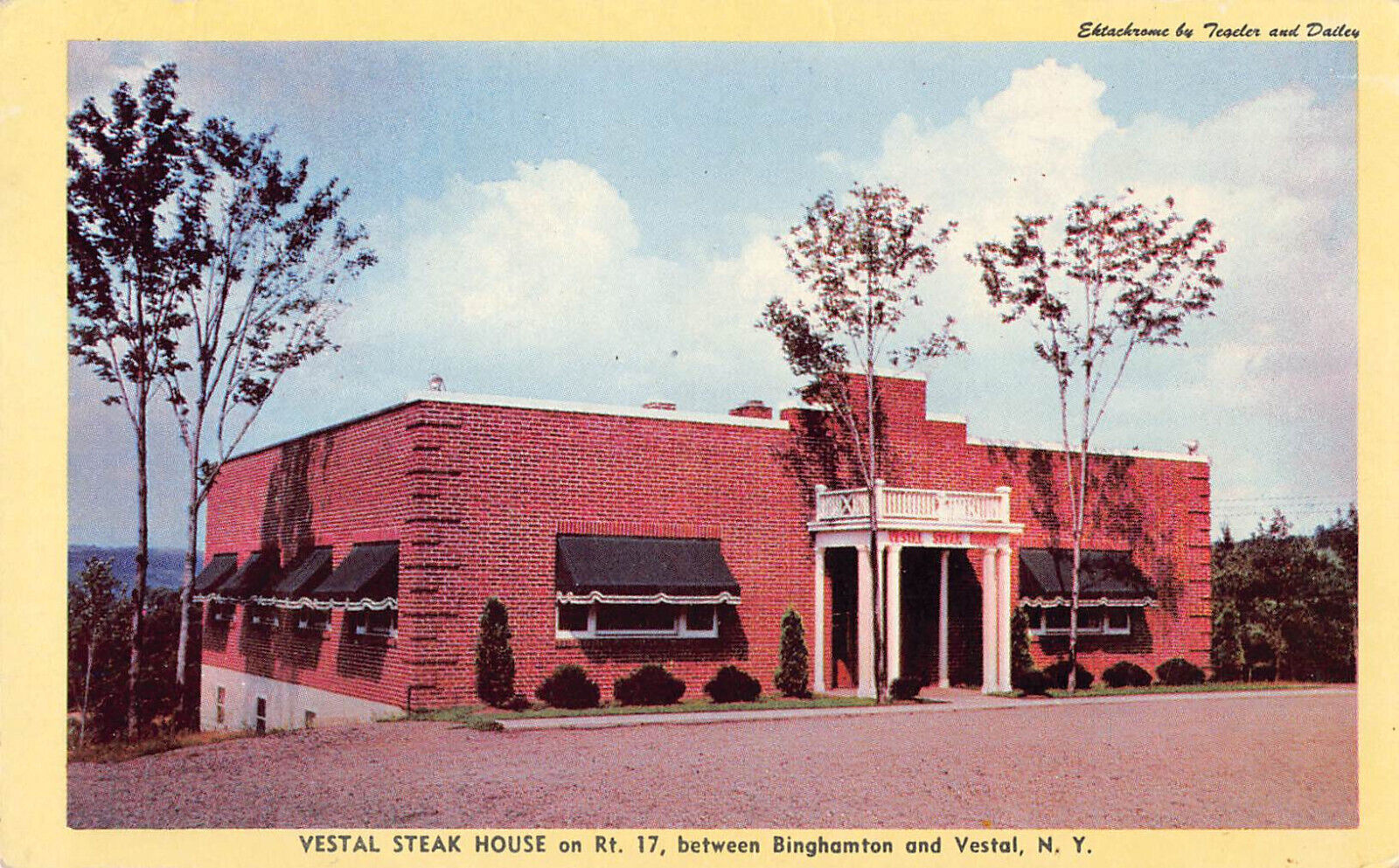 Vestal Steak House Binghamton New York postcard vintage food restaurant rt 17