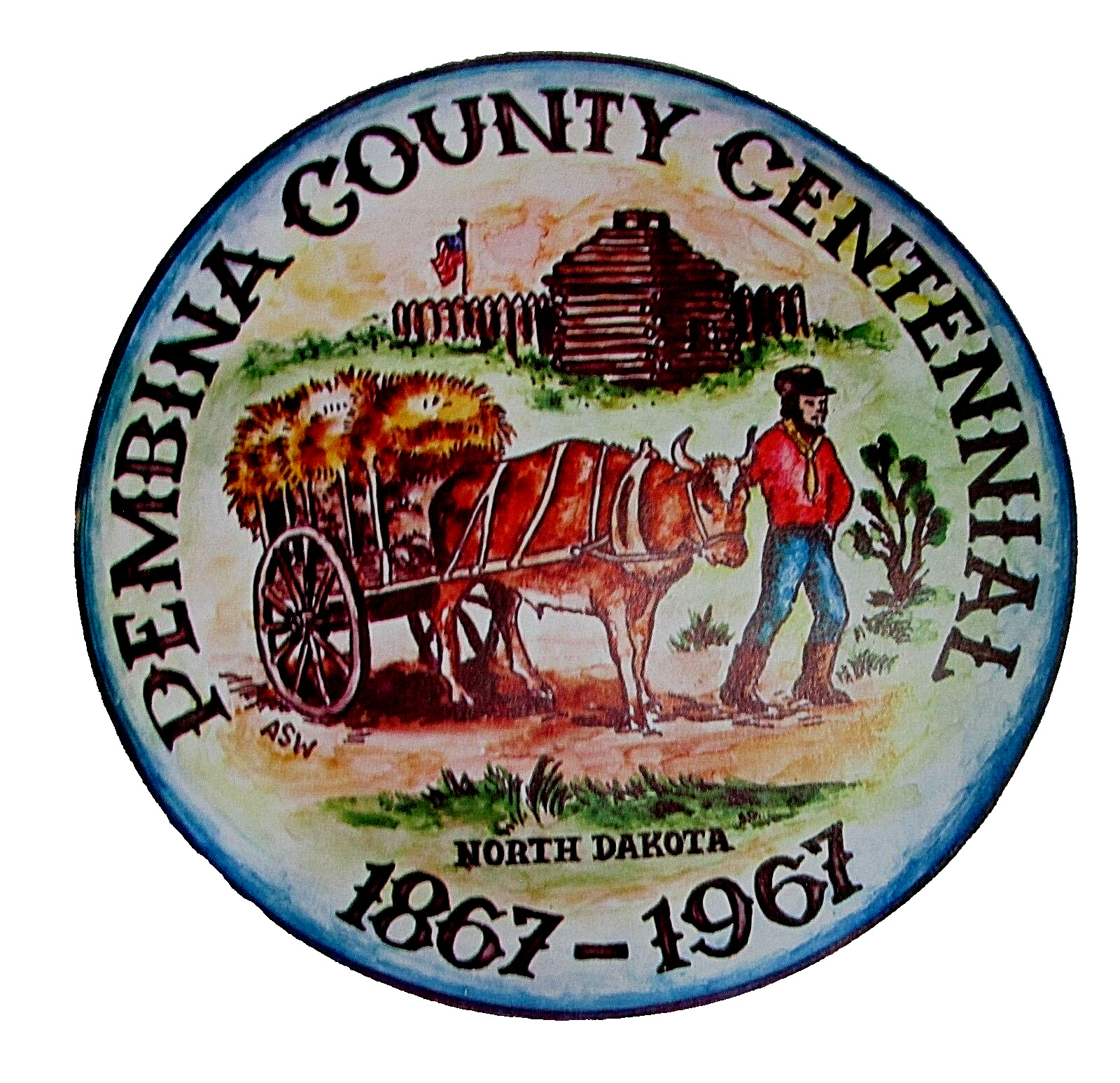 New Vintage 1867-1967 Ft Pembina County Centennial ND 8\