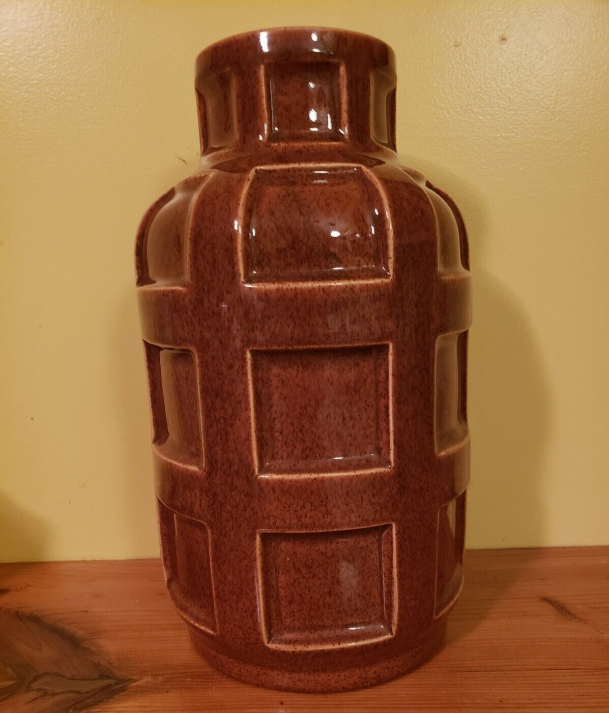 Vintage Root Beer Barrel Brown Glazed Ceramic Base Table Lamp Part 1970\'s