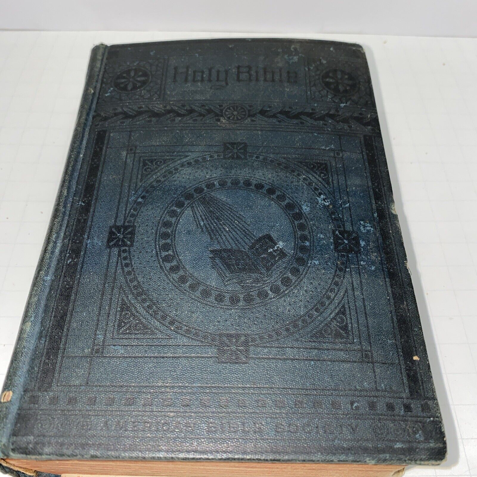 1888 ANTIQUE HOLY BIBLE AMERICAN BIBLE SOCIETY Leather Bound God 11th Edition