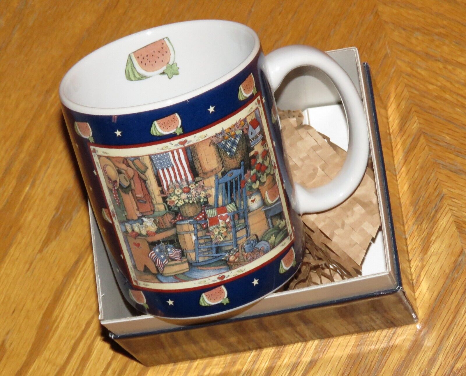 Susan Winget Art - Summertime - Vintage 1997 LANG & WISE Mug - New in Gift Box