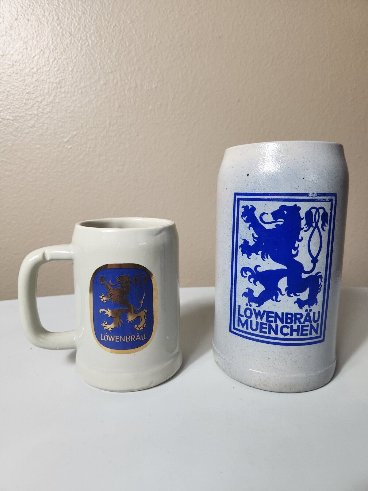 Lowenbrau Muenchen VTG Beer Collectible Steins-Lot of 2