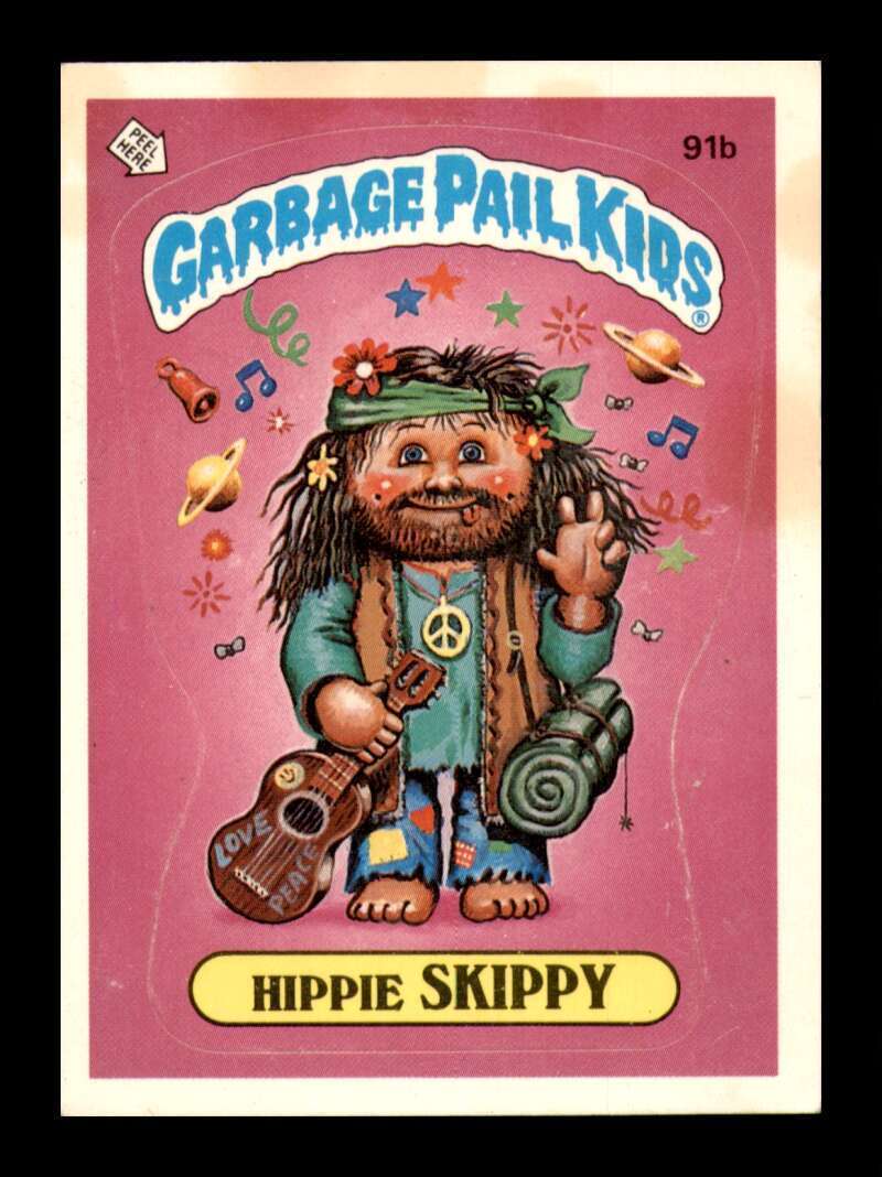 1986 Topps Garbage Pail Kids Series 3 Hippie Skippy #91b ST Stain 