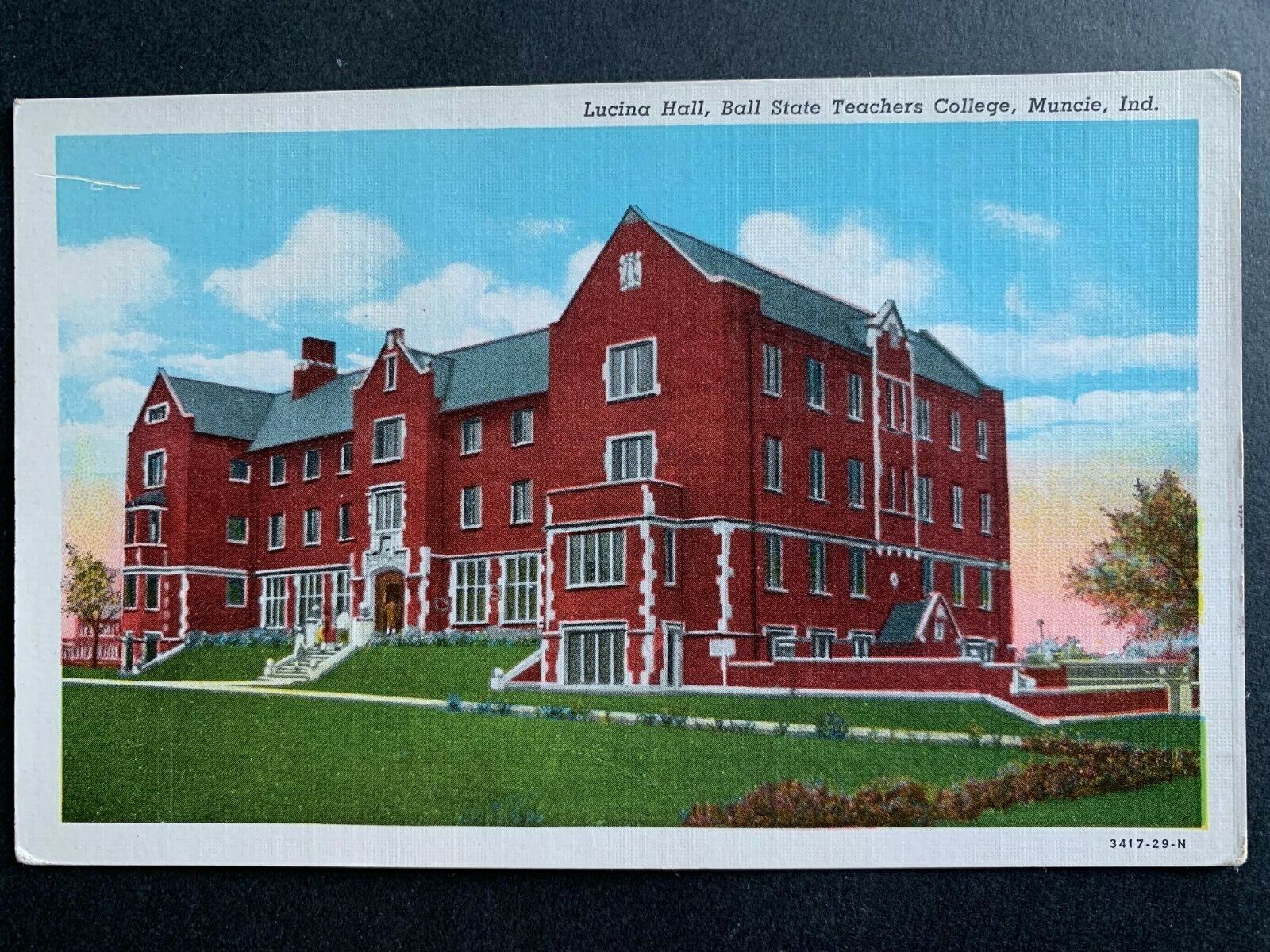 Postcard Muncie IN - Lucina Hall - Ball State Teachers College