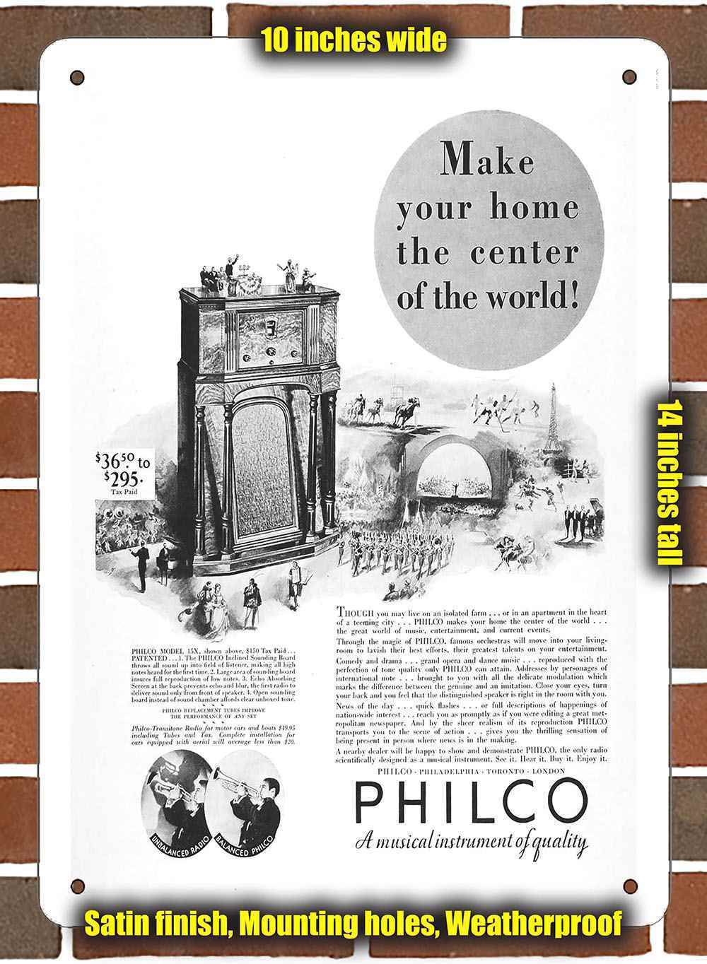 Metal Sign - 1932 Philco Inclined Sounding Board- 10x14 inches