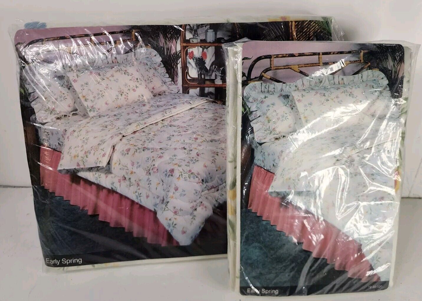 Vintage J.C. Penney Full Size Fitted Sheet & 2-Standard Pillowcases Early Spring