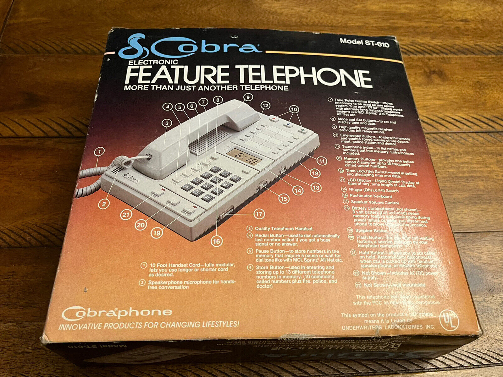 Vintage COBRA Desk Phone ST610 NEW IN BOX 