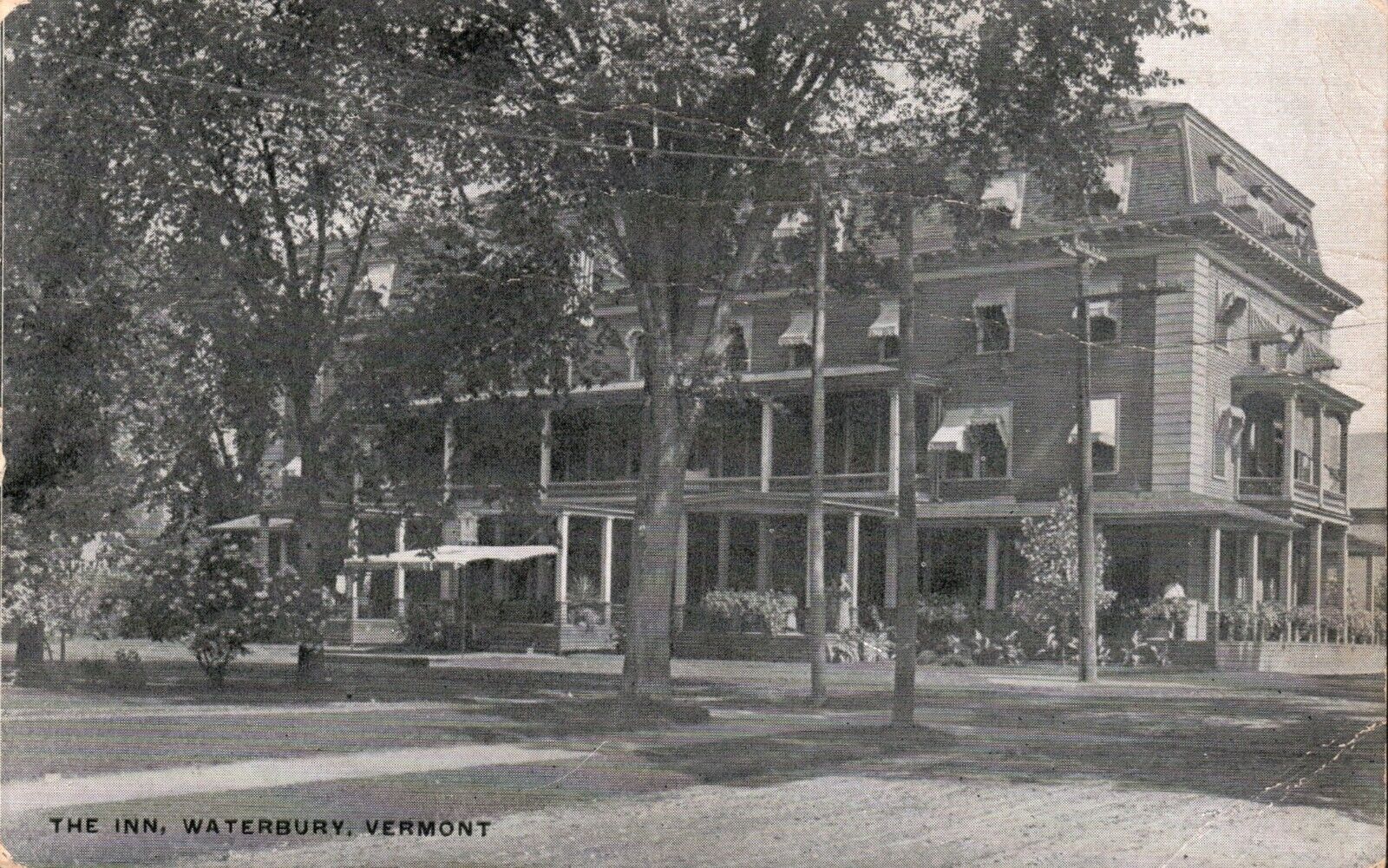 The Inn Waterbury VT Vermont RPPC Postcard Posted 1910s
