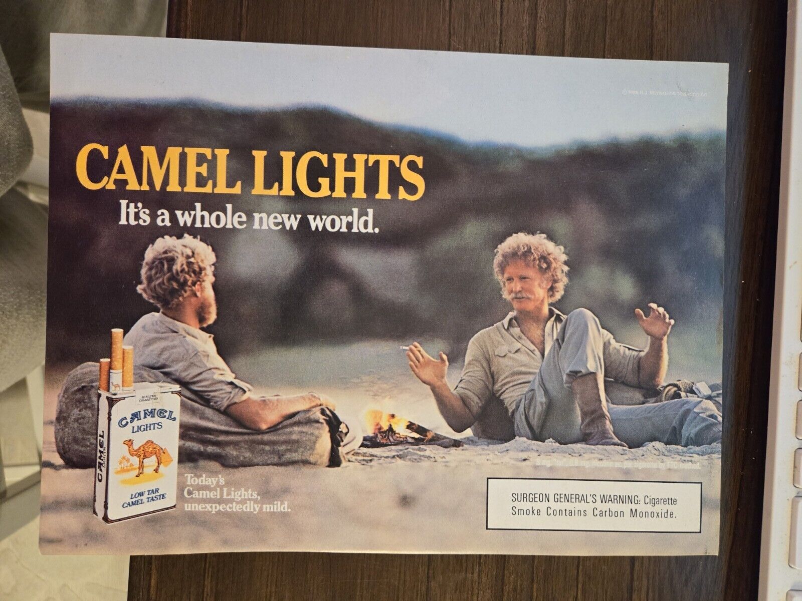 1986 CAMEL LIGHTS IT\'S A WHOLE NEW WORLD PRINT AD POSTER BAR DECOR MAN CAVE 🔥 