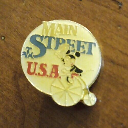 Vintage Disney Main Street Mickey Mouse on Bicycle 