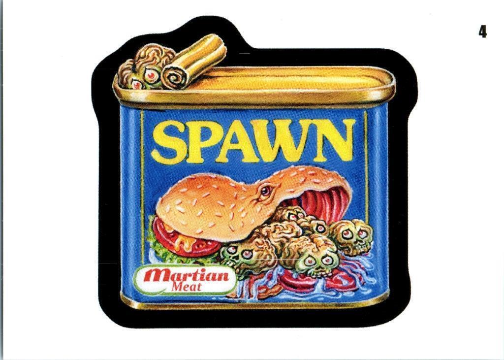 2024 WACKY PACKAGES CHASE - ATTACKY PACKAGES  CARD # 4 SPAWN MARTIAN MEAT (SPAM)