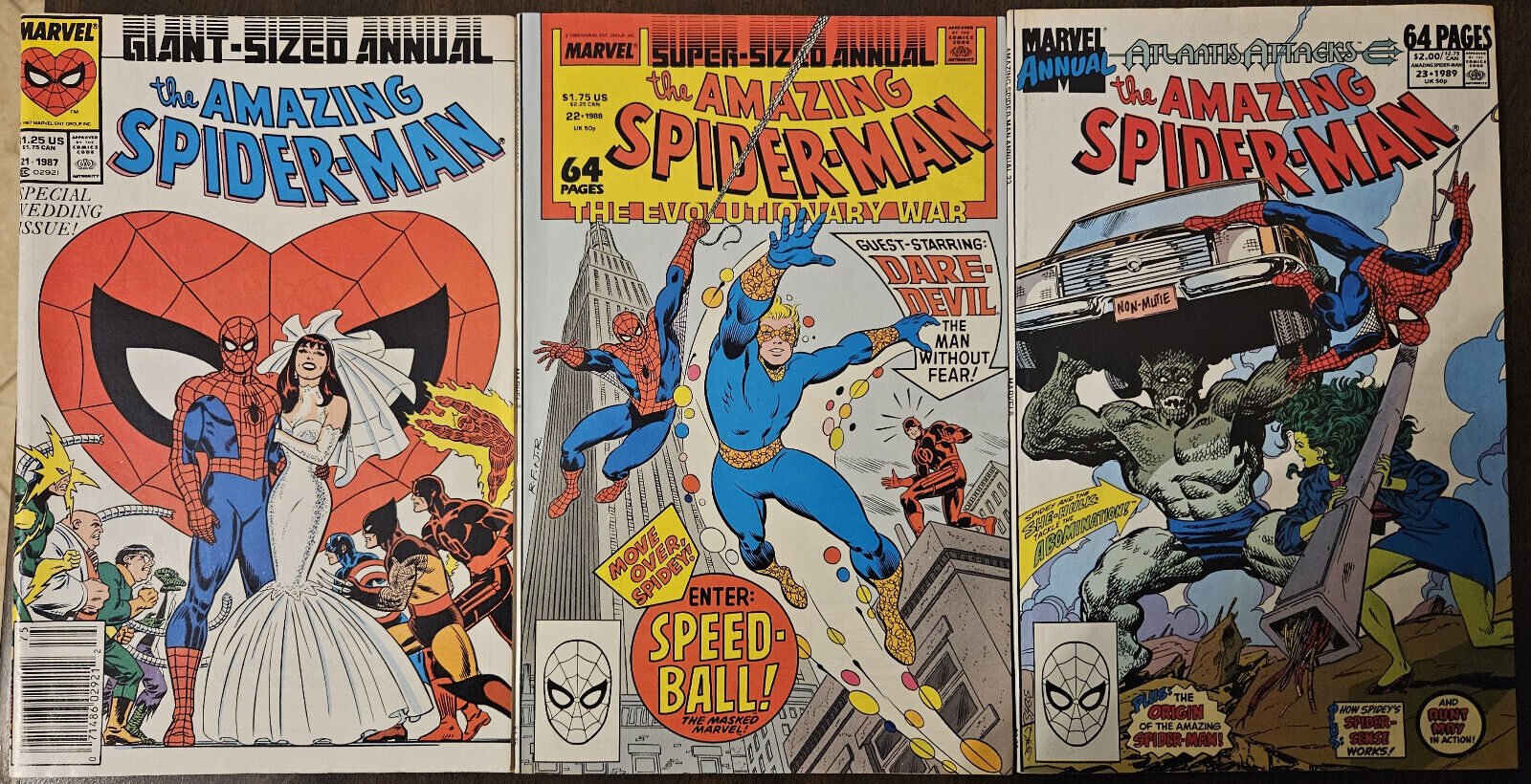 Amazing Spider-Man Lot Of 3 Annuals, 21-23, All Very Fine 8.0