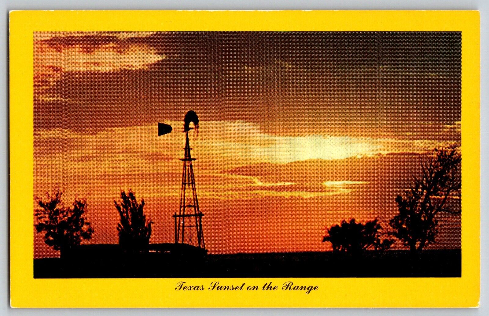 Texas TX - Texas Sunset On The Range - Vintage Postcard - Unposted