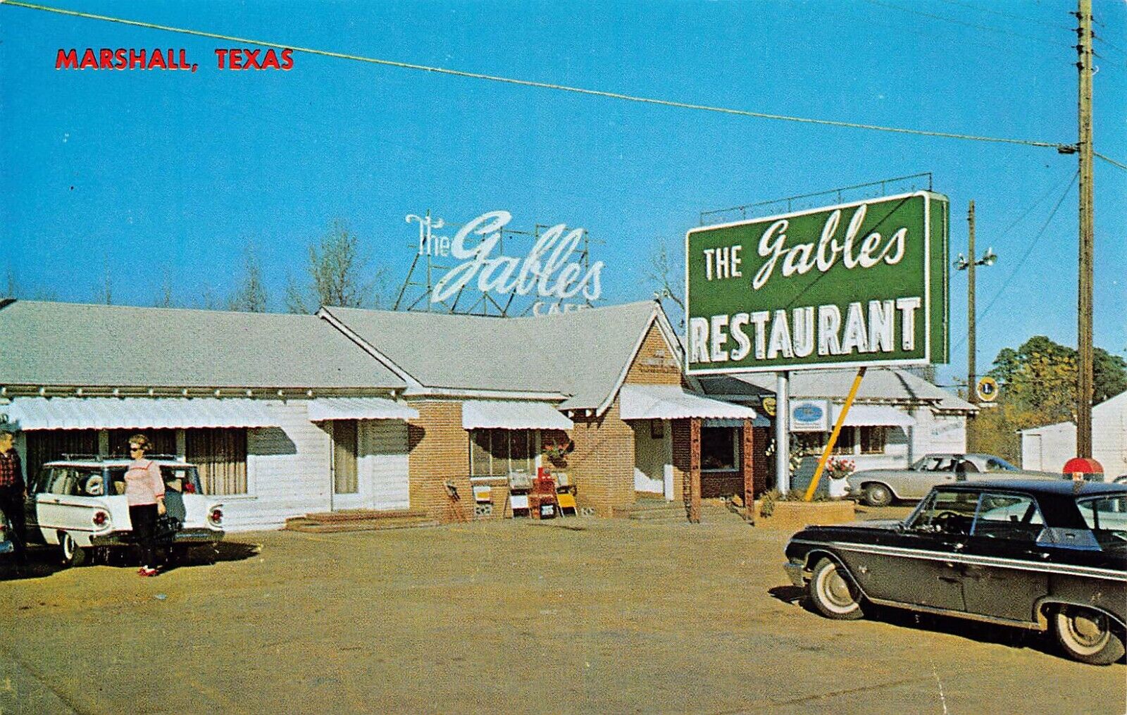 Marshall TX Texas The Gables Restaurant Advertising Vtg Postcard C28