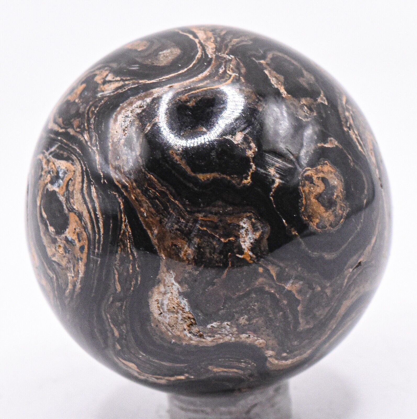 47mm Stromatolite Fossil Sphere Polished Natural Gemstone Crystal Mineral - Peru