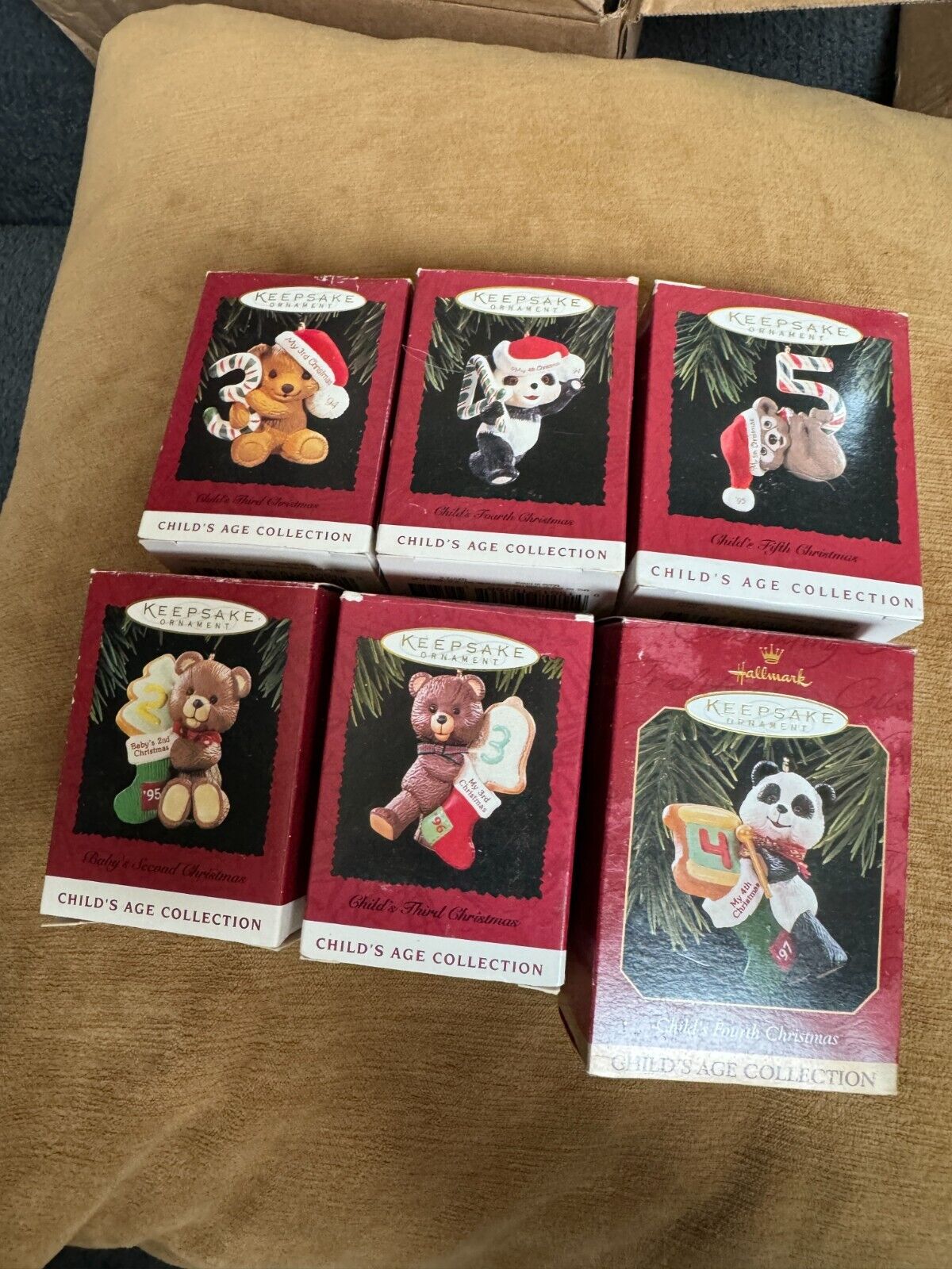 Lot of 6 Hallmark Keepsake Christmas Ornaments Child Themed in Original Boxes