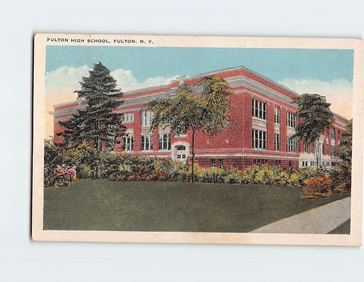 Postcard Fulton High School, Fulton, New York