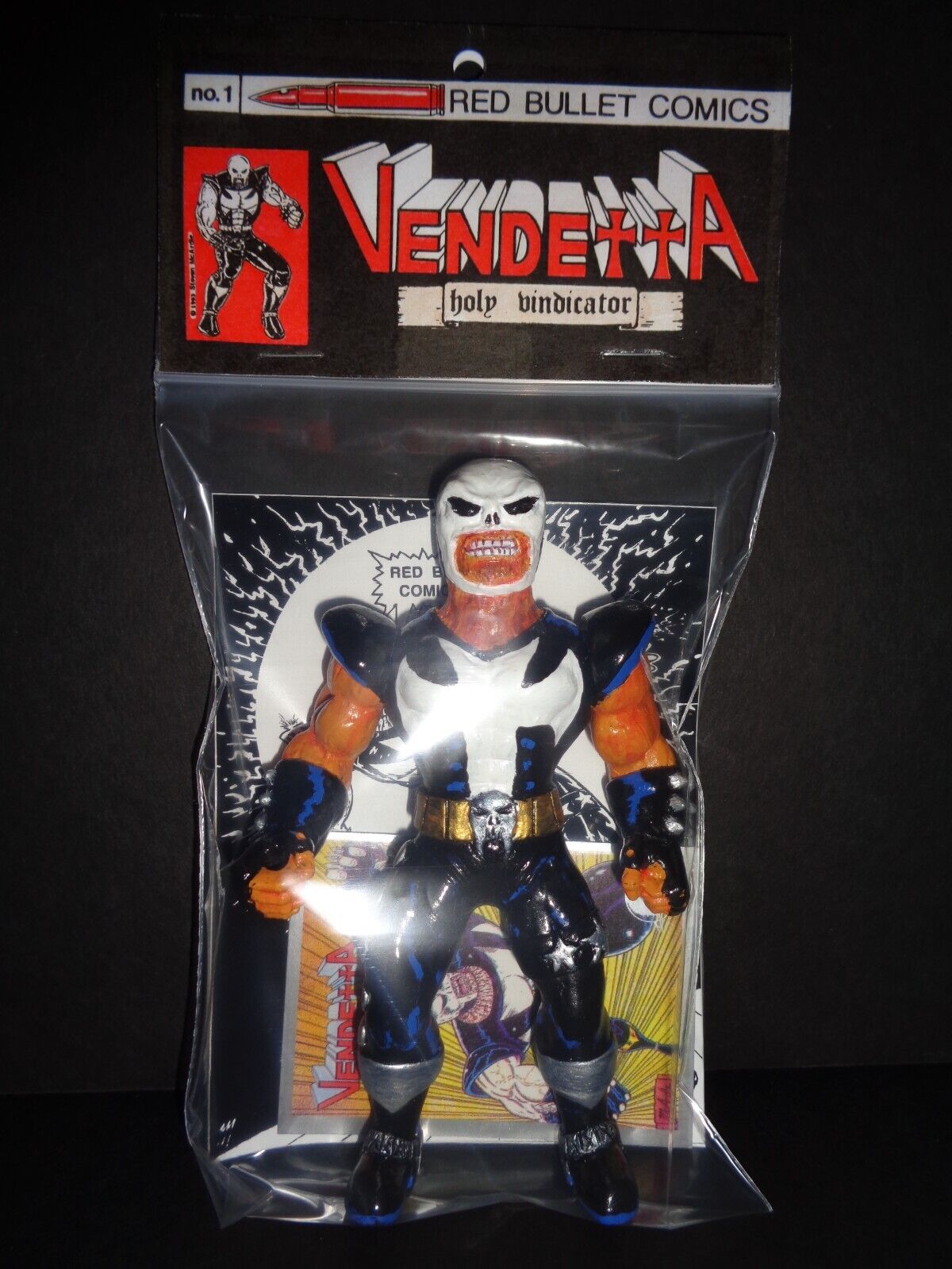 Vendetta : Holy Vindicator Handmade + Painted Signed Figure Red Bullet Comics
