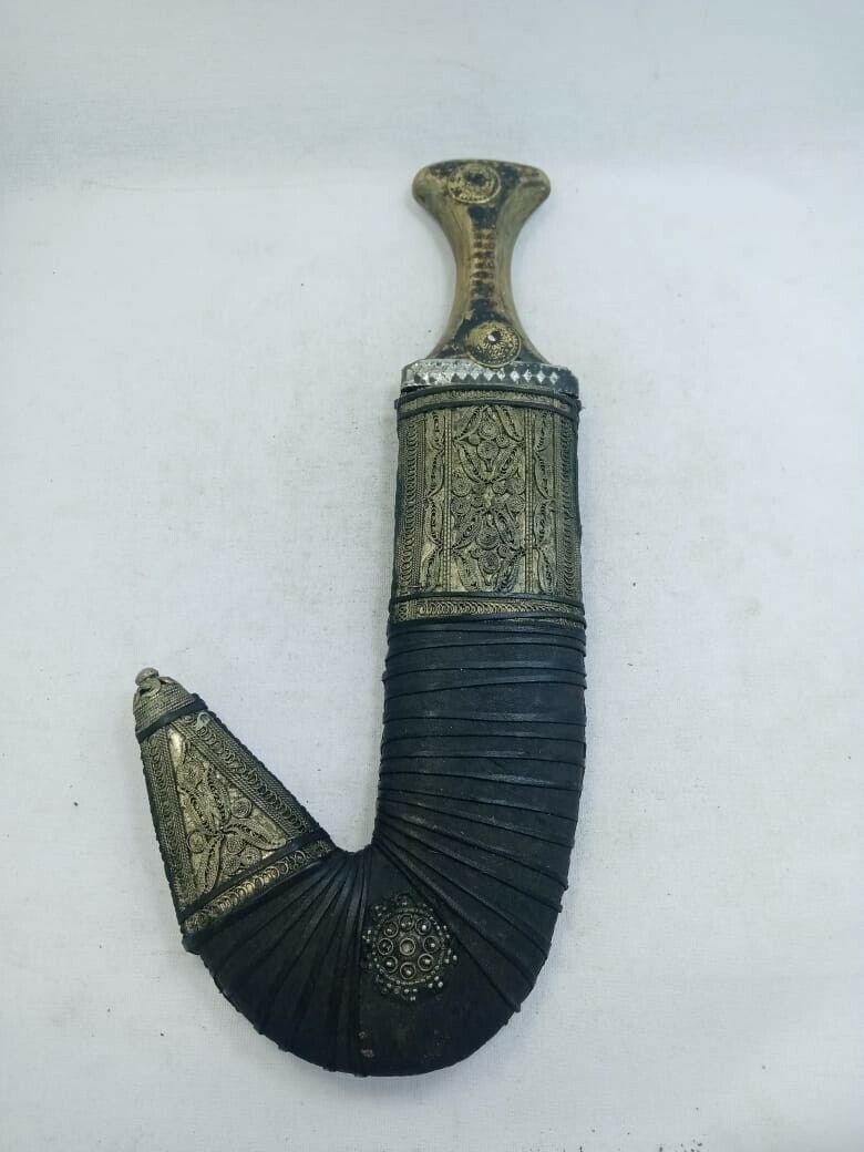 Antique Arabic Yemeni Dagger Khanjar Handmade Jumbia Traditional Old Black Gift