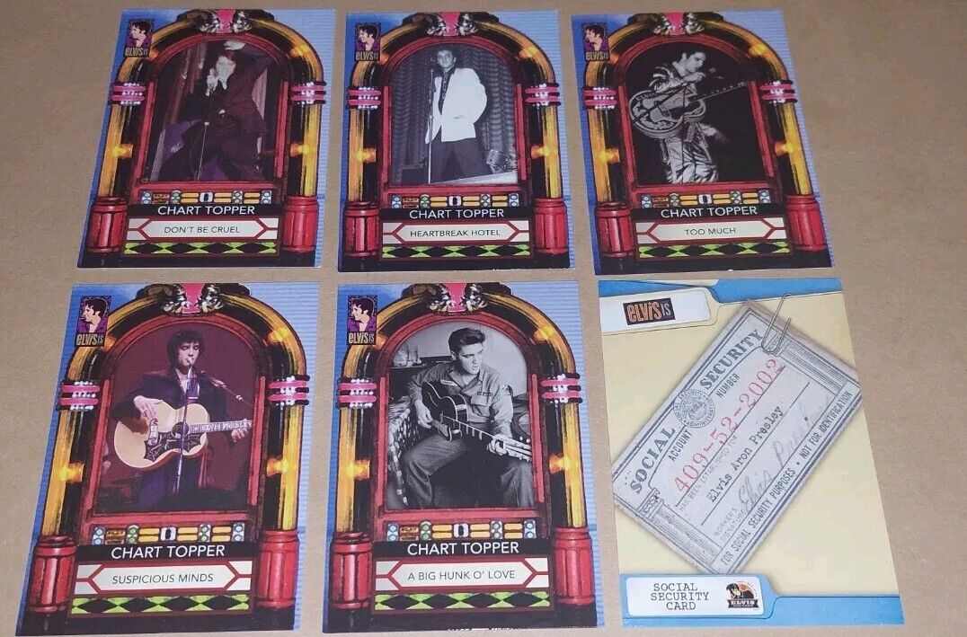 Elvis Presley Trading Card Lot Of 6